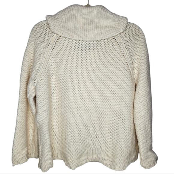 Michael Michael Kors Cowl Neck Cropped Ivory Aplaca Blend Cable Knit Sweater P/L - Picture 7 of 8